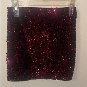 Sparkling Red Sequin Mini Skirt